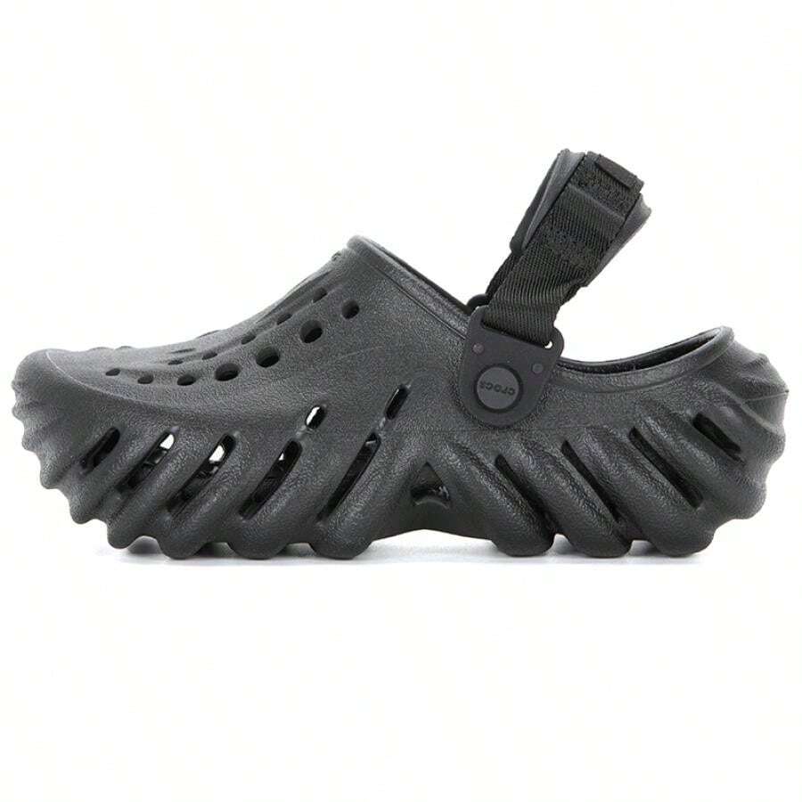 Crocs BoboLittle K 木屐凉鞋，轻便儿童沙滩休闲木屐鞋，208190-001 - 黑色 - 查看 1
