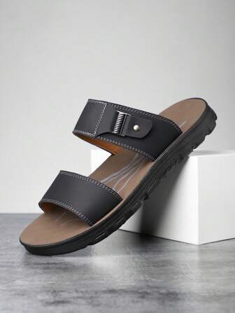 Casual sommarsandaler för män, bekväma halkfria tofflor med dubbla användningsområden, utomhus strandlovssommarskor