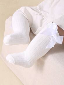 8 双女婴蝴蝶结袜 | 随机颜色可爱蝴蝶结装饰袜子 | 女婴和幼儿中筒袜 | 婴儿袜 | 新生儿袜 | 幼儿袜蝴蝶结袜 | 万圣节装饰感恩节圣诞节礼物 - 彩色 - 查看 5