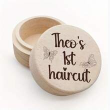 Caixa Memorial de Madeira Vintage Personalizada para Coleção de Cabelo - Primeira Cort de Cabelo e Armazenamento de Cabelo Grávido, Presente Perfeito para Novos Pais, Essenciais de Organização Doméstica, Caixa de Armazenamento de Organização Doméstica Volta às Aulas