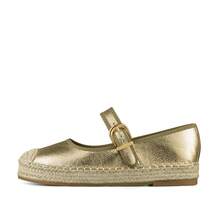 WEIDE Loafers Para Mujer de Rafia con Diseño Elegante Estilo Francés, Cómodos y Versátiles, Perfectos Para Cualquier Ocasión Casual o Formal. - Dorado - Ver 4