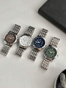1PC Men's Watch With Calendar Wear-Resistant Steel Band, Classic Fashion Sports Style Suitable For Occasions, Dates, Business, Gifts, Quartz Watch - MEN - View 4