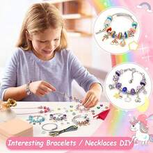 女孩手链制作套装，DIY工艺串珠套装，珠宝制作套装，适合8至12岁女孩。便携式手链收纳盒，礼品盒，是送给少女和年轻女士的完美生日礼物、情人节礼物、圣诞礼物或新年礼物。