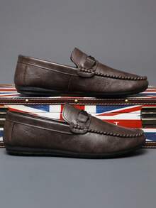 2025 Spring Men's Business Fashion Korean Style Shoes, Leather Loafers, Soft Bottom Slip-On Driving Shoes (Loafers Tend To Run Small, Larger Size Recommended For Those With Bigger Feet)