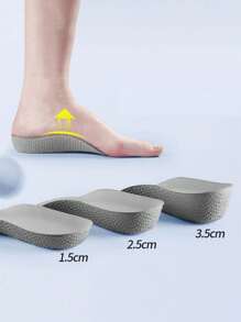 3 Pairs Of Height Increasing Insoles, Comfortable And Soft With Hidden Design To Instantly Elongate Leg Lines, Suitable For Sports And Fashion, Combination Pack Of 1.5cm-2.5cm-3.5cm