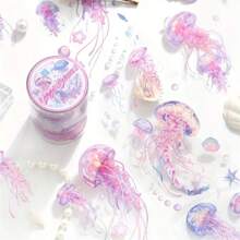 Ocean Heart PET Tape - High Quality Ocean Life Design, Lively Marine Life, Coral Reef And Bubbles, Suitable For DIY Journal, Scrapbooking And Crafting, 1 Roll, Decorative Accessories | Imaginative Design | Colorful Rolls, Underwater Decor