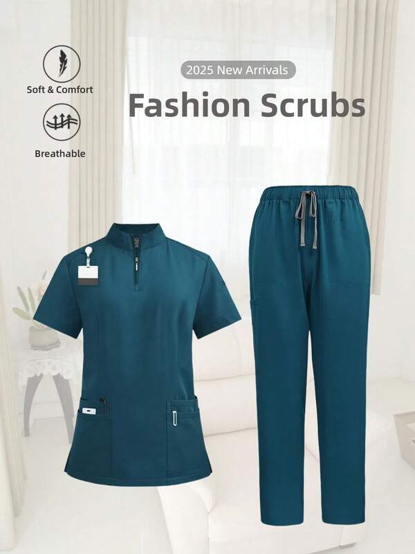 Atmungsaktive Uniform! Wolkenweich weiches Gewebe, atmungsaktiv und hautfreundlich, aufgewertete Damen-Kasacks, genießen Sie ganztägigen Komfort und Schutz, bewältigen Sie mühelos hochintensive Arbeit