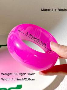 1pc Fashionable Vibrant Color Women Personalized Bracelet, Round And Square Shape Suitable For Daily Wear And Gift - Multicolor - View 5