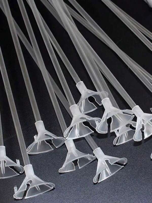 10/30pcs Plastic Balloon Fixing Buckle And Rod, Minimalist Transparent Balloon Holder, Used For Various Festivals, Parties, Graduation Parties And Other Occasions