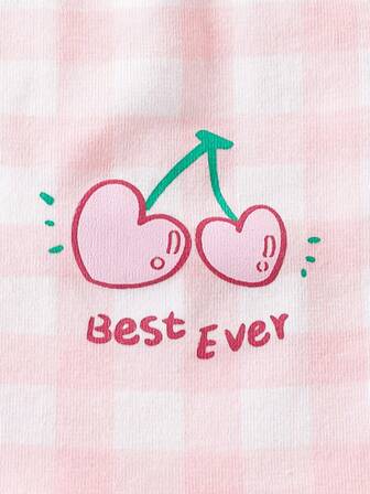 4pcs Girls Cute Cherry Bow Cartoon Print Briefs, All Season