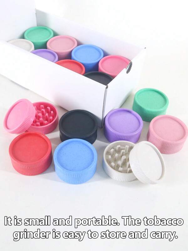 [Moedor de tabaco em formato de losango] Moedor de tabaco em formato de losango de plástico de 2 camadas - Moedor de especiarias, utensílio doméstico para festas - Acessórios para tabaco