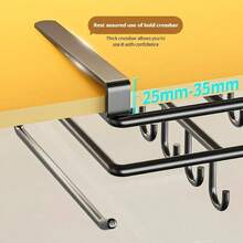 No-Punch Kitchen Shelf Cabinet Hanging Cabinet Paper Towel Under Hanging Rack Pot Cover Rack Cutting Board Chopping Board Put Shelf Storage UK - Black Storage Rack - View 6