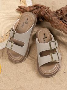 Children's Fashion Slippers, New Summer Retro Simple Style Girls Beach Sandals, Boys Casual Soft Bottom Outdoor Shower, Toddler & Kids