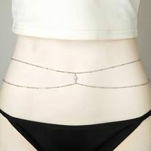 性感简约钻石镶嵌十字架腰链、身体链、夜店、沙滩服饰配饰