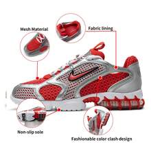 Nike 男士 AIR ZOOM SPIRIDON CAGE 2 缓震运动鞋，轻便透气跑步鞋，减震耐穿休闲鞋，CJ1288-600 - 軌道紅/軌道紅/白/金屬銀/黑 - 查看 1