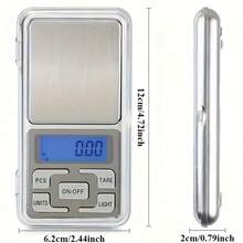 1pc Portable Electronic Jewelry Scale, Digital Carat Scale, Clear LCD Display, With Tare, On/Off And Backlight Buttons, Transparent Housing, Stainless Steel Pan, 200g/0.01g Precision, Suitable For Home, Office And Travel Use, 2 AAA Batteries Required (Not Included) - 彩色 - 查看 11