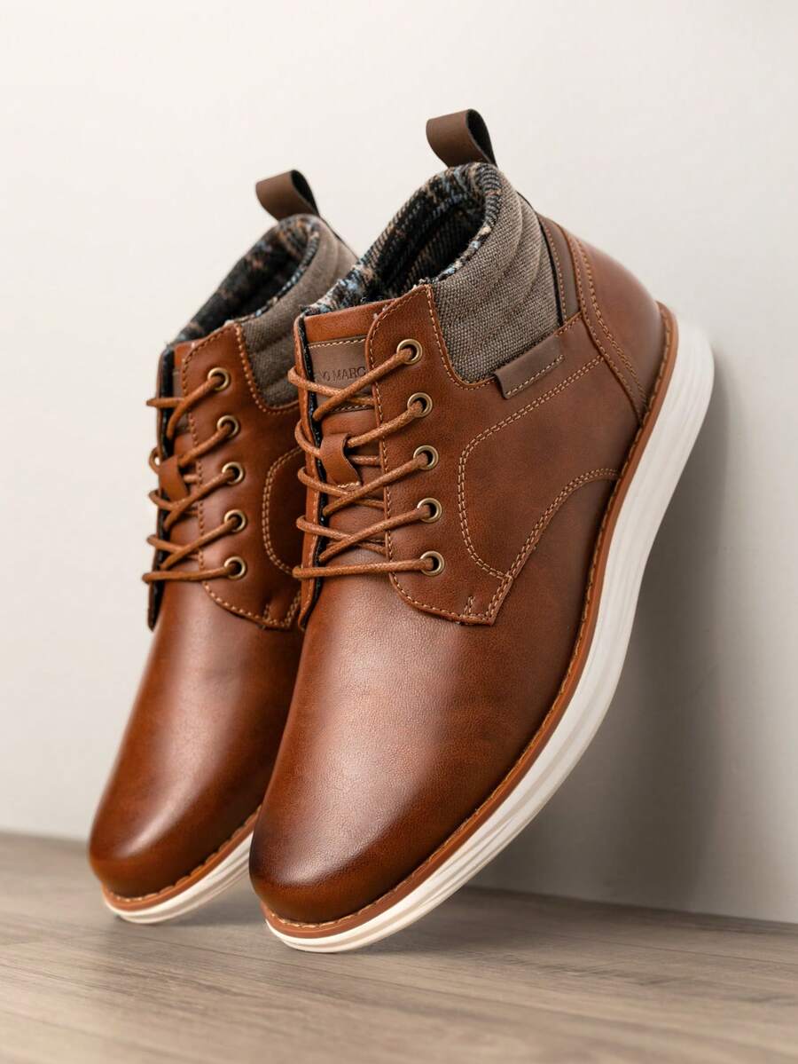 Men's  Mid Top Chukka Sneakers Lace Up Dress Boots Business Casual Shoes