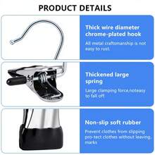 10 Móc treo kim loại chịu lực có móc - Kẹp xoay 360° tiết kiệm không gian cho quần, đồ giặt và đồ lưu trữ tại nhà, Bộ sắp xếp tủ quần áo bằng thép không gỉ để sắp xếp tủ quần áo hiệu quả, Móc treo tiết kiệm không gian | Hoàn thiện kim loại bóng bẩy | Kết cấu chắc chắn, Kẹp quần áo - Nhiều màu - Xem 10