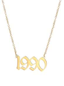 1pc Punk Stainless Steel Arabic Number 1980-2025 Year Pendant Necklace, Suitable For Men And Women, Birthday Gift For Family, Girlfriend, Best Friend