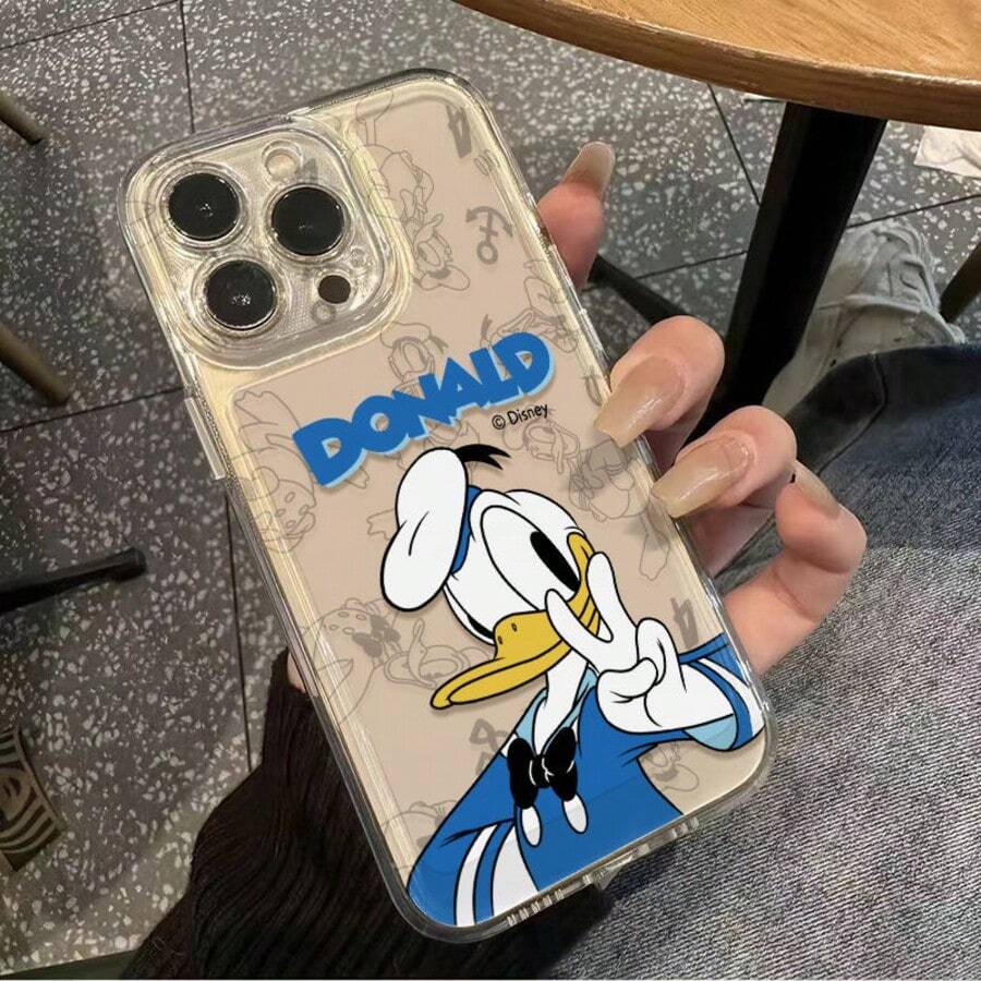 1件可爱唐老鸭手机壳卡通公主兼容苹果16Promax手机壳iPhone15Plus兼容苹果16promax手机壳加厚Iphone15透明壳2护眼硅胶软壳 - 彩色 - 查看 1