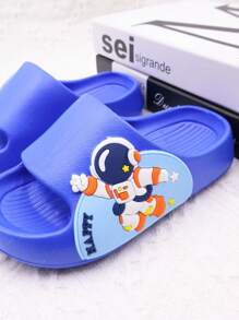Kids Foam Flip Flops, Classic Astronaut Cartoon Design Sandals, Soft Bottom Anti-Slip Wear-Resistant Lightweight And Comfortable, Suitable For Outdoor Beach Play