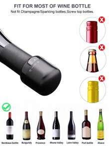 1pc/2pcs Red Wine Bottle Stopper, Universal Home Use Sealing Plug, Preservative Wine Stopper Vacuum Seal Glass Bottle Cap, Creative All-Purpose Airtight Wine Bottle Lid