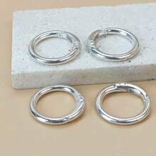 10pcs Fashionable Metal Lobster Clasps With Round Openings And Spring Rings For DIY Jewelry Making
