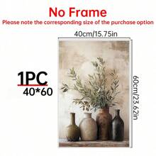 1 pieza, decorada con olivos vintage en jarrones, arte en lienzo colgante, adecuado para decoración del hogar y de la habitación, estilo moderno.