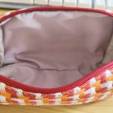 Japanese-Style Woven Pencil Case Bag Makeup Bag Storage Bag-Minimalist Large Capacity Stationery Organizer, Back To School
