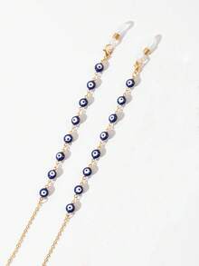 1pc Multicolor Evil Eye Beaded Glasses Chain, Fashion Glasses Chain,Fashion Anti-Lost Eyeglass Chain For Women Daily Wear. - Multicolor - View 2
