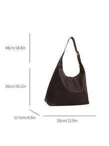 Nueva bolsa bandolera de unicolor de piel de PU versátil, bolsa de mano minimalista casual tipo baguette