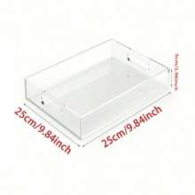 1 Stück transparenter, eleganter, moderner, rechteckiger Acryl Präsentations-Tablett mit Griff für Lebensmittel, Obst, Kosmetik, Parfüm und Frühstücks-Aufbewahrung, geeignet für alle Anlässe