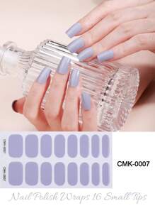 Semi-uitgeharde gelnagelstrips, paars, 16 stuks gelnagelfolie, stickers, UV-licht vereist, salonkwaliteit, langdurig, nieuwe Franse gelnagelstickers, geen UV-waterdichte nageloliefilm, grensoverschrijdende nagelstickers zonder licht