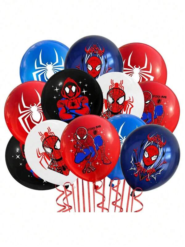 Disney 12Pcs/Set Marvels Spider-Man Cartoon Latex Party Balloons Birthday Theme Party Decoration (Some Parts May Be Random)