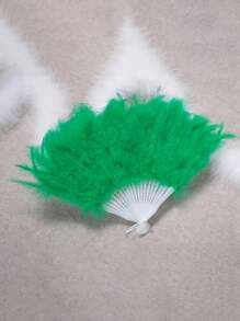 There Are Eight Colors To Choose From - Elegant Solid Color Feather Folding Fan, Women's Photo Prop, High-End Art Piece, Princess Role-Playing Prop, And Hand Fan.