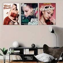 1 件可选框架海报墙艺术流行说唱歌手 B-Bhad B-Bhabie 海报高清海报家庭房间酒吧咖啡厅装饰艺术墙壁画图片 - 彩色 - 查看 3