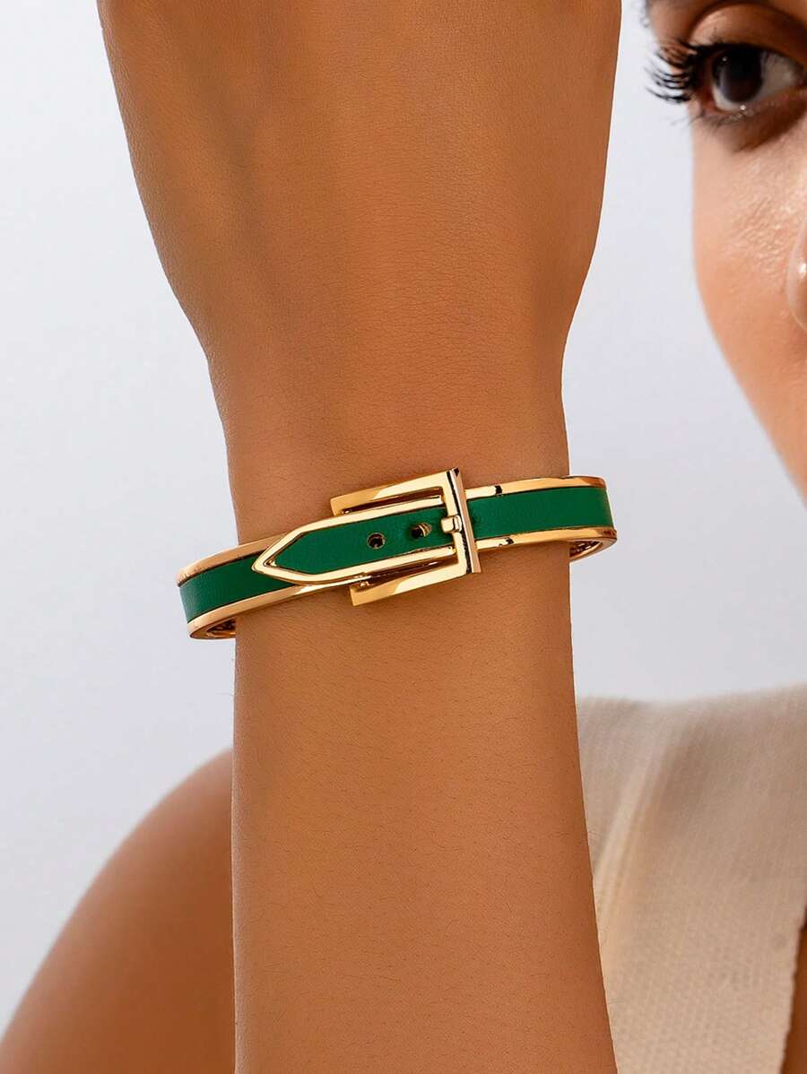 1 pieza Brazalete de estilo punk con estampado de leopardo exagerado de moda, regalo personalizado y versátil para mujeres y amigos