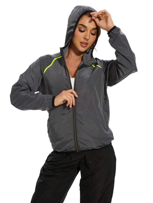 1PC Women's Raincoats Lightweight Waterproof Windbreaker Rain Jackets Hooded With Pockets
