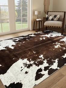 1pc Suitable For Living Room Cowhide Pattern Animal Leather Style Area Carpet - Rural Farm Style Indoor Large Carpet, Anti Slip, Home Decoration Carpet, Very Suitable For Bedrooms, Living Rooms, Offices, 5 * 7 Ft, 7 * 10 Ft