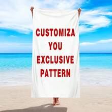 1 pezzo Asciugamano da spiaggia bianco personalizzato - Ultra assorbente e ad asciugatura rapida, design unico per nuotare, prendere il sole e avventure all'aperto, perfetto per spiaggia, campeggio, elementi essenziali da viaggio, essenziali da spiaggia, vibrazioni da vacanza