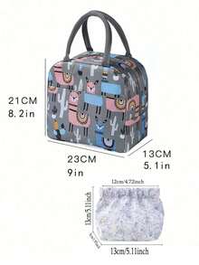 1 件羊驼图案保温午餐袋、防水午餐盒、化妆包、旅行洗漱包、化妆包、沙滩包、节日必备品、学校用品、女性旅行必备品、大学、宿舍、浴室、午餐盒、教师、野餐、露营、冷藏袋、午餐盒 - 彩色 - 查看 8