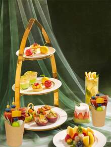 30个棕色牛皮纸零食杯配金色竹签和透明塑料袋 - 一次性熟食盒，适用于开胃菜、炸薯条和派对小吃，派对零食杯 | 纯色杯设计 | 杯子，零食袋 - 彩色 - 查看 5