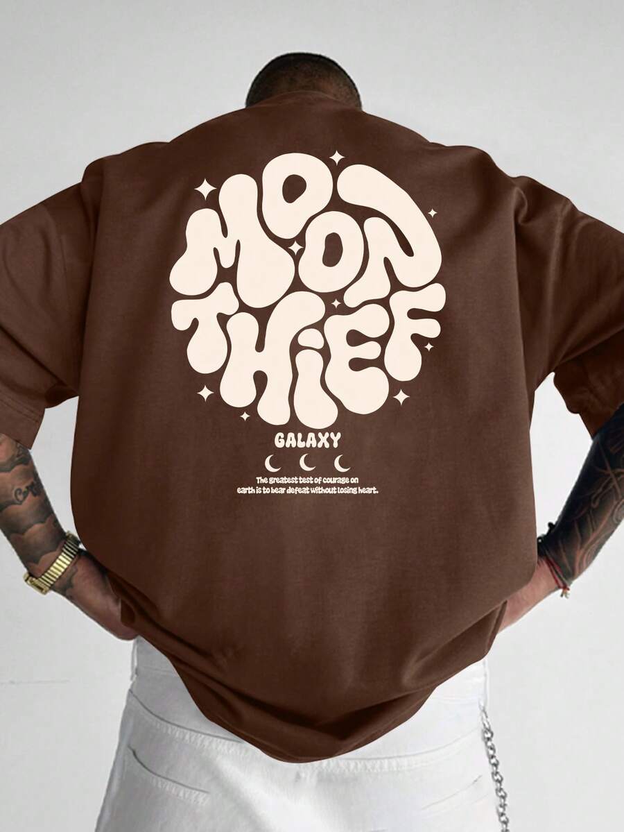 Men's Slim Fit Casual Crew Neck T-Shirt - Coffee Brown - View 1