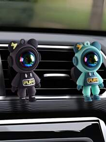 Astronaut Lightning Bear Designed Car Air Freshener, Car Vent Air Freshener Diffuser Clip, Car Vent Decorative Clip, Car Interior Decor Accessories