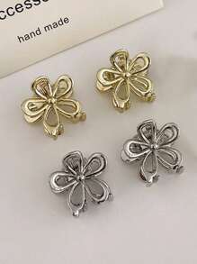4pcs/12pcs Set Flower Decor Fashion Claw Clips For Women Hair Accessories Summer