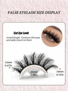 Asiteo 21 Pairs Fox Eye False Eyelashes, Cat Eye Lashes, Flirty Winged Tip, Lengthening & Volumizing, Soft & Natural Looking Faux Mink Lashes - 眼尾拉長款 - 查看 2