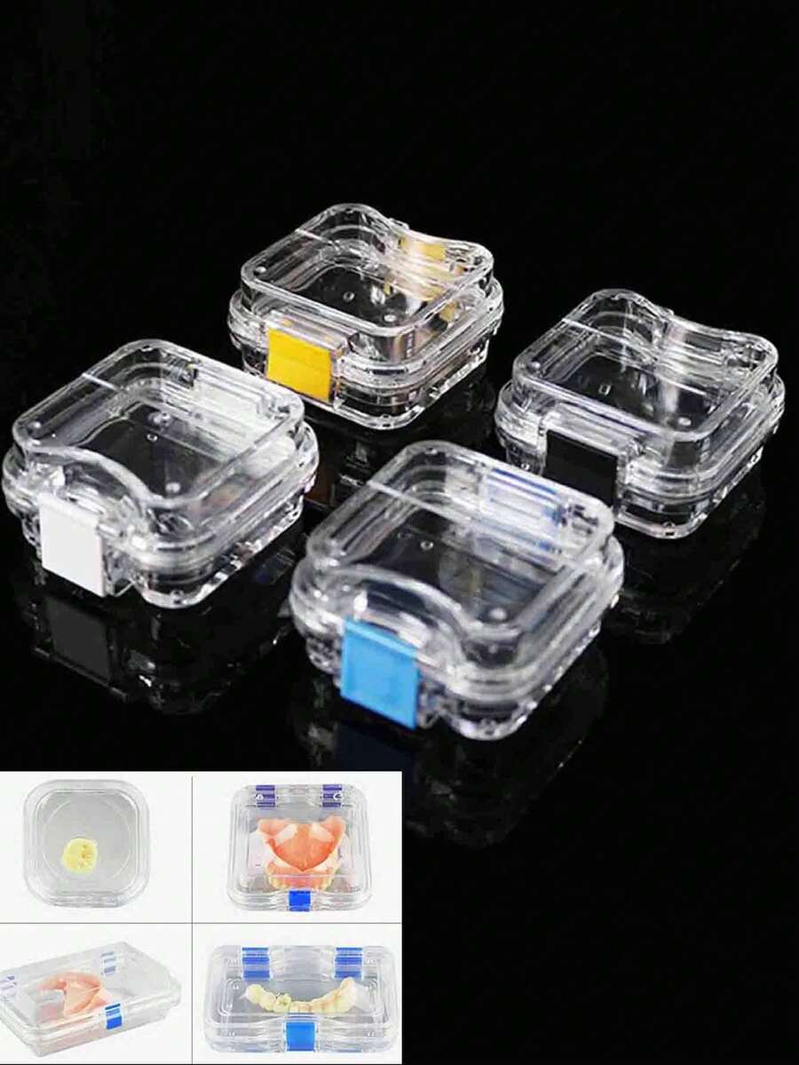 1 hộp đựng hàm duy trì và răng giả bền - Màu mờ, nhiều màu sắc, thiết kế một lớp di động, không dùng pin, lý tưởng cho niềng răng thể thao và răng giả, hộp đựng hàm duy trì | Thiết kế tối giản | Khóa an toàn - Nhiều màu - Xem 1