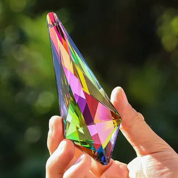 Accesorio colgante de cristal de 120 mm para ventanas, decoración de jardín, cristales que atrapan la luz del sol, creador de arcoíris, piezas de lámpara de araña