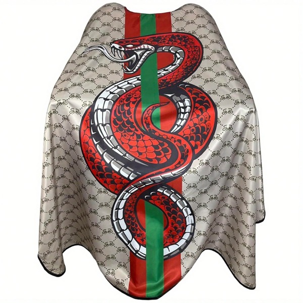 Professionelle große Friseur-Umhänge - Schlangenhaut-Design, mit roten und grünen Streifen, strapazierfähiger Salon-Stylist-Umhang für Haarschnitte, Salon-Dekoration und professionelle Friseur-Kittel, Salon-Styling-Umhang | Auffallender Haarschnitt-Umhang | Strapazierfähiger Haarschnitt-Umhang, Haarschnitt-Zubehör