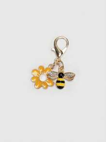 1/2/4/10pcs Cubic Zirconia Bee & Honeycomb Keychain, Cute Animal Pendant Keyrings, Versatile & Adorable For Students Backpack For School Car Accessories Goth Y2k Halloween Accessories Teachers Day Christmas Gift Ideas Bag Accessories Lanyards With Id Holder Car Accessories Bag Charms